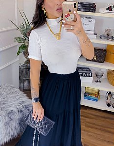 Blusa Canelada Gola Alta