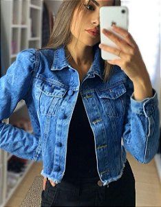 Jaqueta Jeans Lady Plissada