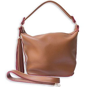 Bolsa Zakovi Taipé Hobo Caramelo Feminina