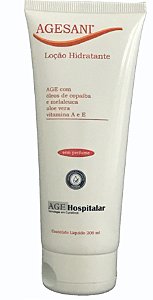 AGESANI - LOÇÃO HIDRATANTE COM ALOE VERA, ÓLEOS DE COPAÍBA E MELALEUCA E PHMB - BISNAGA 200g.