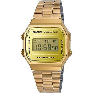 Relógio Unissex Casio Modelo a168wegm-9df Gold
