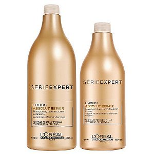 Kit L'oréal Professionnel Série Expert Absolut Repair Lipidium Shampoo 1,5L + Condicionador 750ML