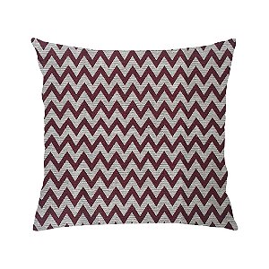 Capa de Almofada Zig Zag Vermelho/Pastel em Tecido Jacquard 43cmX43cm