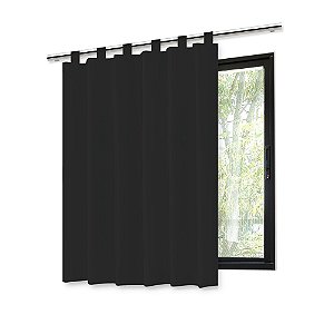 Cortina Blackout Preta para Bastão - 140x140cm