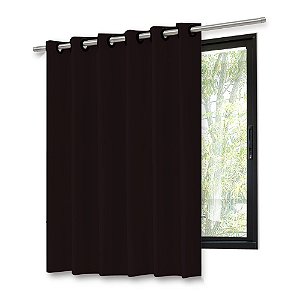 Cortina Blackout Preta com Ilhos - 140x140cm