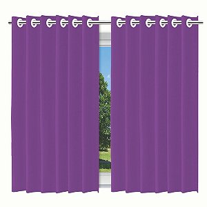 Cortina Blackout Lilas com Ilhos - 280x140cm