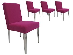 Capa Cadeira Rosa Pink Kit 4 Unidades