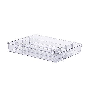 Organizador Diamond c/ Divisórias 36X28X5cm Cristal