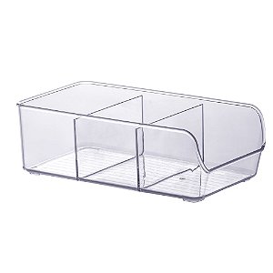 Organizador Diamond c/ Divisórias 28X14X9cm Cristal