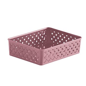 Cesto Organizador Rattan 24x19x6,5 Rose