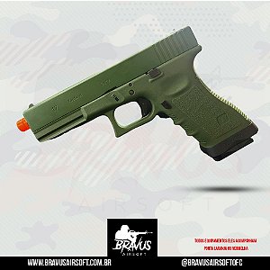 PISTOLA AIRSOFT GBB - G17 GLOCK VERDE - WE