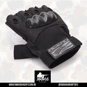 LUVA TÁTICA MILITAR AIRSOFT MEIO DEDO - ACERO