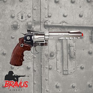 REVÓLVER AIRSOFT CO2 WINGUN W702S 6MM CROMADO - ROSSI