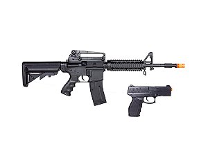 AIRSOFT KIT VIGOR – RIFLE SPRING M4RIS + PISTOLA SPRING 24/7