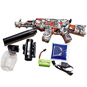 RIFLE AKM ELÉTRICO DE BOLINHAS DE GEL ORBEEZ (VERMELHO)