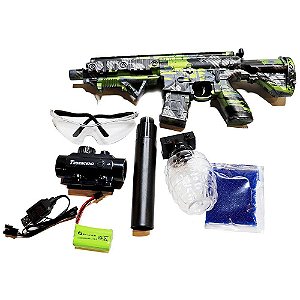 RIFLE M416 ELÉTRICO DE BOLINHAS DE GEL ORBEEZ (CAMUFLADO VERDE)