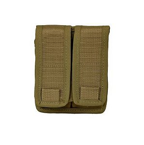 PORTA CARREGADOR DUPLO PT C/ VELCRO - TAN