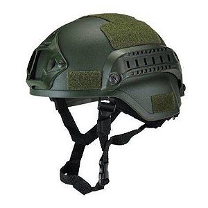 CAPACETE TÁTICO MILITAR AIRSOFT COM PROTEÇÃO ORELHA VERDE