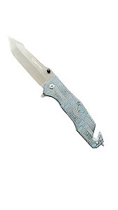 Canivete Tático Semi Automático Mastiff C/ Corta Fio E Vidro