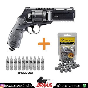 KIT REVÓLVER T4E TR .50 UMAREX LTL +  10X CO2 + ESFERAS PLÁSTICAS .50 COMBAT 100UN
