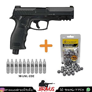 KIT PISTOLA .50 T4E HDP UMAREX P320 CO2 LTL +  10X CO2 + ESFERAS PLÁSTICAS .50 COMBAT 100UN
