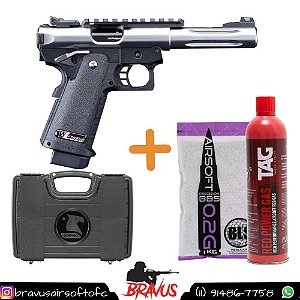 PISTOLA DE AIRSOFT GBB GALAXY HI-CAPA SERIES PREMIUM + CASE GRIPHO + RED GAS + 0,20G BLS