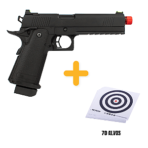 PISTOLA AIRSOFT 1911 BLACK DEVIL 5.1 HI-CAPA + ALVOS