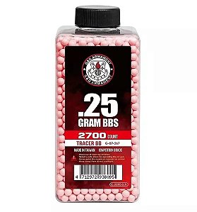 BBS G&G TRACER VERMELHA 0.25gr - 2700 UNIDADES