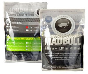 MADBULL AIRSOFT BBS 0.25G PRECISION GRADE 4000 RDS (BAG)
