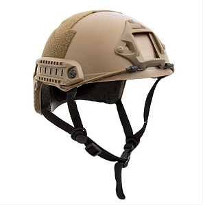 CAPACETE TÁTICO MILITAR EMRSON FAST S/ PROTEÇÃO DE ORELHA, COM SISTEMA DE REGULAGEM - TAN
