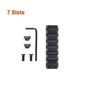 Trilho Metal 7(7,5cm) Slots Preto p/ M-Lock