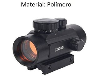 Red Dot em POLÍMERO 1x40 p/ Trilho 11mm e 22mm