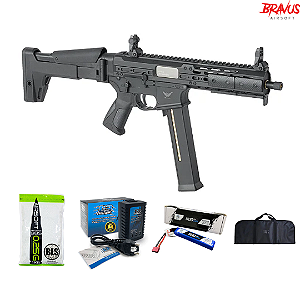 RIFLE DE AIRSOFT M917G UTR.45 + BATERIA 11.1V 1100MAH + CARREGADOR DE BATERIA + PACOTE DE BBS (4000 UNI) + CASE DE TRANSPORTE TAG