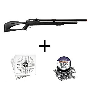 Carabina de Pressão PCP Rossi Kodiak 6,35mm + Chumbinhos Spider 5,5mm + Alvos