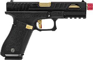 PISTOLA AIRSOFT R17 CUSTOM GOLD GAS BLOWBACK 6,0MM