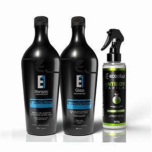 Kit Escova Progressiva Afro (2x1L) + Antídoto Capilar Ecoplus 200mL