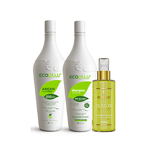 Combo Shampoo Argan + Máscara Disciplinante Argan + BRINDE Óleo Reparador de Pontas