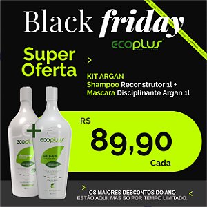 KIT ARGAN Shampoo Reconstrutor 1l + Máscara Disciplinante Argan 1l