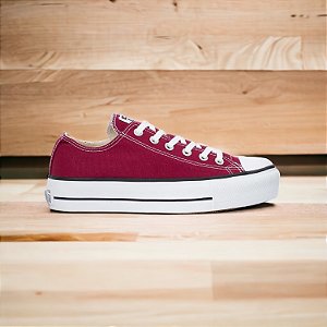 Tenis Converse All Star Plataforma Branco Couro / Preto / Rosa Oferta  Imperdivel