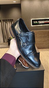 Sapato Social Monk Strap Preto Ref 60412