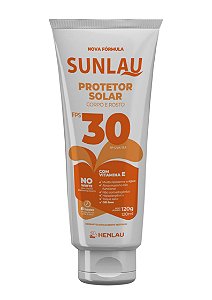PROTETOR SOLAR SUNLAU FPS 30 UVA/UVB COM VITAMINA E HENLAU 120g
