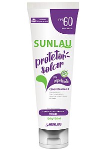 PROTETOR SOLAR SUNLAU FPS60 COM REPELENTE UVA/UVB HENLAU 120g