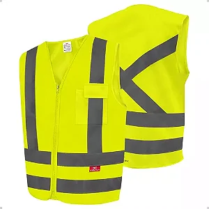COLETE REFLETIVO STEELFLEX SINALIZAÇÃO AMARELO C/1 BOLSO CLASSE 2