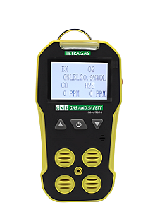 DETECTOR DE 4 GASES PORTÁTIL TETRAGAS O₂ / LEL / CO / H₂S