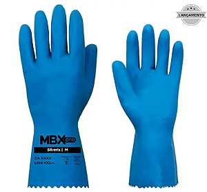LUVA MEDIX LÁTEX SILVERIX AZUL C.A 48881