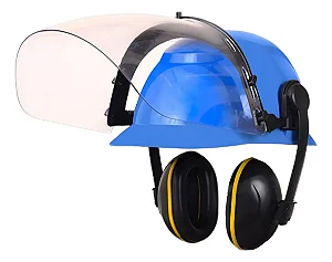 KIT CAPACETE CONJUGADO CAMPER ABAFADOR DE RUIDO E PROTETOR FACIAL