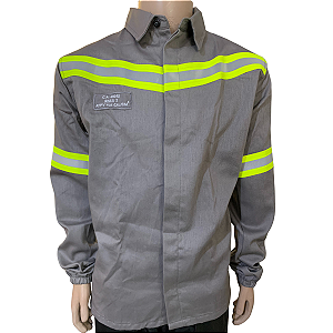 CAMISA NR10 CINZA RISCO 2 ATPV 11 GUARDIAN DX PARA ARCO ELÉTRICO REFLETIVO SEM BOLSO CA 49242