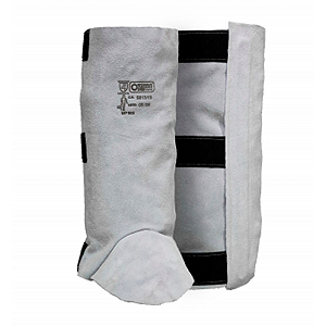 PERNEIRA DE RASPA ÓTIMA SOLDADOR COURO CINZA COM VELCRO C.A 44680