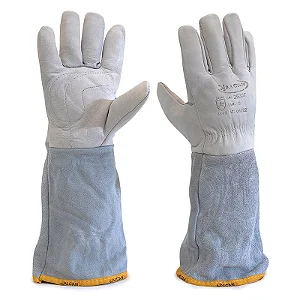 LUVA DE VAQUETA TOTAL PUNHO EM RASPA 20CM VALCAN CA 25387