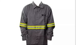 CAMISA NR10 RISCO 2 VINILSEG CINZA PARA ARCO ELÉTRICO REFLETIVO COM BOLSO CA 50298